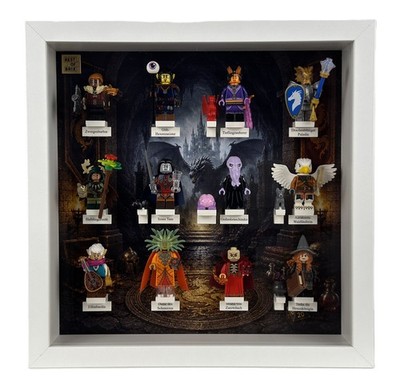 Displayrahmen für LEGO 71047 Dungeons & Dragons inkl. der 12 Minifiguren Weiß