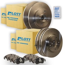 4 Bremsscheiben + Beläge vorne + hinten passend für VW Transporter T4 Kasten Bus