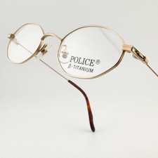 Authentic VINTAGE POLICE V 2546 Titanium 90s Eyewear Japan Frame Small Hexagon