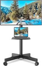 Rolling TV Stand with Shelf for 23-60" TVs up to 88lbs Portable Mobile TV Cart