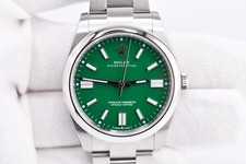 Rolex Oyster Perpetual 41mm Ref. 124300 Custom Green Dial Box and Paper 4