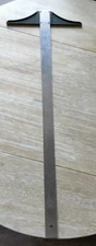 Stainless 30" Silver T Square Ruler w/out Measurements - Pre-owned