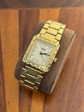 Genex Gold Women's Watch 23K Gold Plated Rhinestone 28mm New Battery