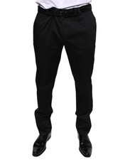 Dolce & Gabbana Black Cotton Stretch Skinny Men Dress Men's Pants Authentic