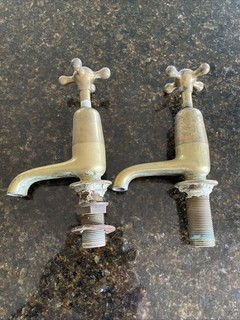 Victorian Solid Brass Bath Taps Reclaimed