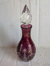 Piękna domowa ręcznie robiona fioletowa szklana butelka perfum Laura Ashley 8 cali w bardzo dobrym stanie