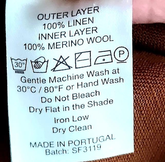 Saco de dormir hecho a mano de lino forrado de lana merino 9-24 meses vida simple REGALO sostenible Foto 4 de 4