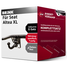 Für Altea XL 5P5/5P8 (Brink) Anhängerkupplung abnehmbar + E-Satz 7pol spezifisch