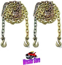 1 PAIR, 3/8" x 10' Grade 70 Tow, Transport, Binder or Safety Chain, G70 Towing