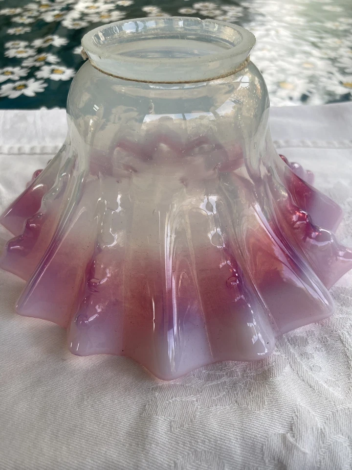 tulipe verre Lampe A Pétrole Abat-jour Rose Légère Imperfection - Photo 3/4