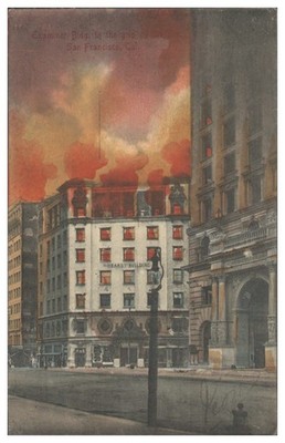 S512/ San Francisco  Examiner Bldg. Feuer-Katastrophe 1906 AK 