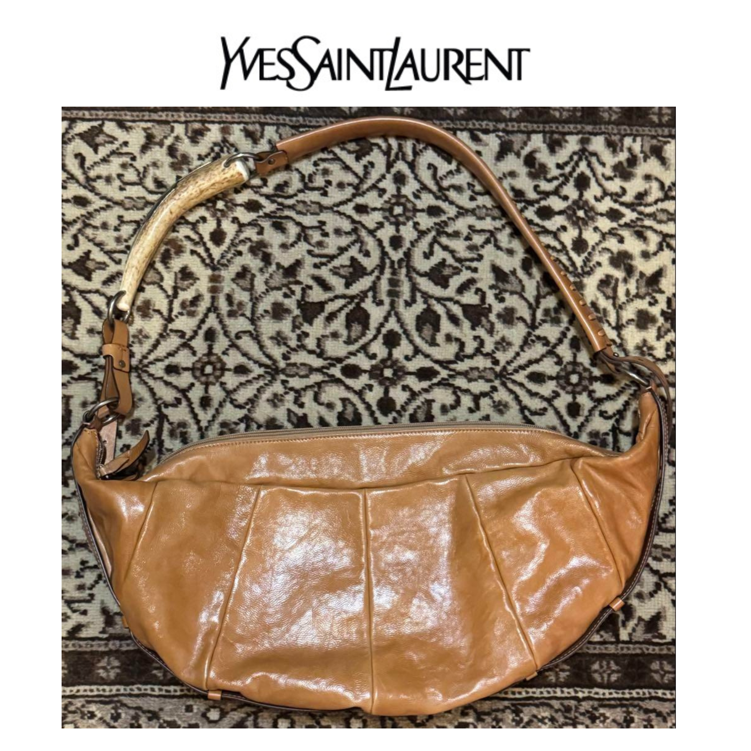 Borsa a tracolla Yves Saint Laurent Mombasa borsa a tracolla cammello pelle marrone Y2k