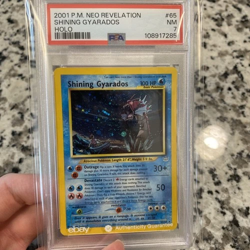 Pokémon Shining Gyarados Double Holo Neo Revelation 65/64 PSA 7