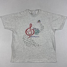 Vintage 90s Disney Magic Music Days T Shirt XL - Mickey Mouse Gray Made in USA