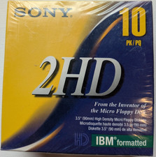 Sony 2HD 3.5" Floppy Disks 10 Pack IBM Formatted New Sealed Vintage NOS