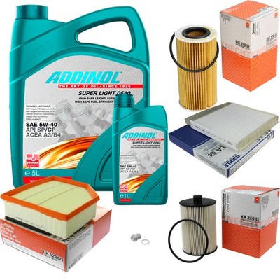 MAHLE Inspektionspaket 6L ADDINOL SUPER LIGHT 5W-40 für Volvo V70 II P80_ 2.4 D