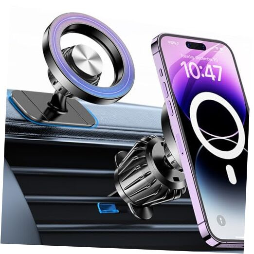 MagSafe Car Mount with 20 Strong Magnets - Magnetic Phone Holder for Car