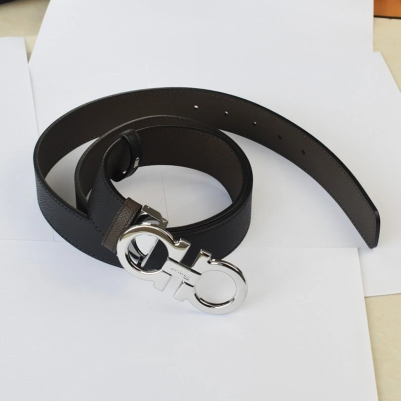 Ferragamo Cinturón Hombre Reversible/Ajustable - Acabado Plateado Gancini Hebilla 120cm Foto 3 de 4