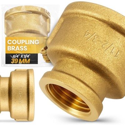 Messing Kupplung Fitting 6/4x3/4 IG Muffe Reduzierstück Wasser Gewindefitting