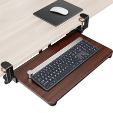 Walnut Ergonomic Mouse Keyboard Tray Under Desk Pull Out CClamp 20x11.8