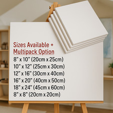 White Stretched Artist Canvas Blank Plain Painting Art Crafts Small Large Medium
