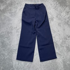 Quince Pants Womens 6 Blue Dress Pleated Straight Leg Stretch Formal Office Wear