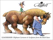 LEADERSHIP: POLITICAL CARTOONS & SCULPTURES FROM THE BUSH By Pat Oliphant *VG+*
