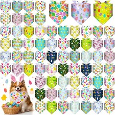 72 Pcs Easter Day Dog Bandanas Bulk Dogs Bandanas Easter Day Pet Scarf Soft B...
