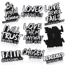 8 Pcs Christian Pins Bible Verse Enamel Pins, 1.6 in Faith Brooches