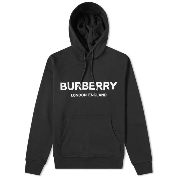 Burberry Women’s Black Logo Hoodie – Size S/P (Small Petite)