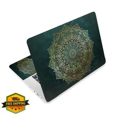 CRAFTYMELODY Deep Teal Mandala Laptop Skin 12-16 Inch PVC Notebook Protector