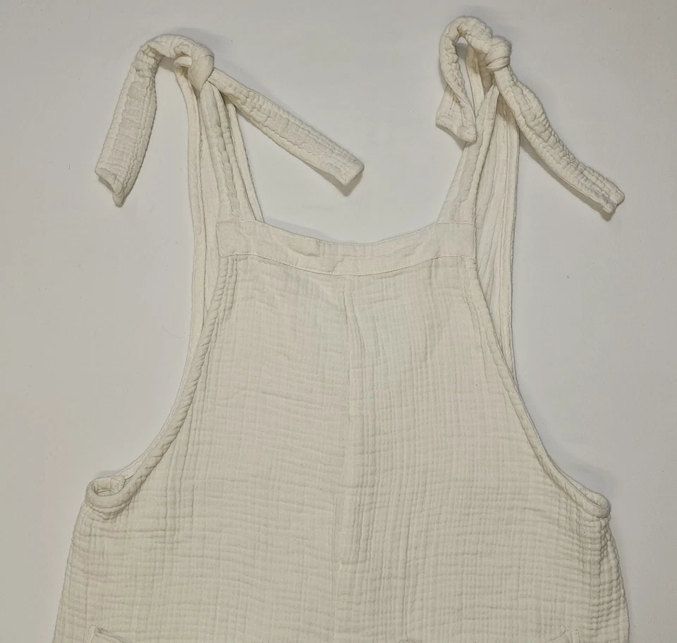 Mameluco BILLABONG Mujer Blanco Gasa Algodón Talla M Bolsillos Delanteros y Traseros Foto 4 de 4