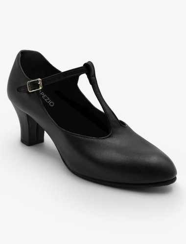 NIB Capezio Adult Jr Footlight T-Strap Character Shoes in Black (750)