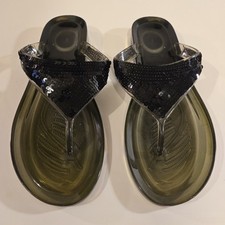 Women s Size 8 Black Sequin Sandals No.6013 E...