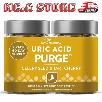 Eu Natural Purge Uric Acid Flush with Tart Cherry Celery Seed 120 Capsules
