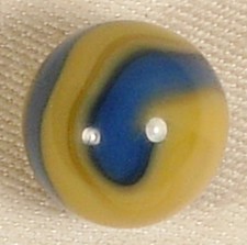 AKRO AGATE CORKSCREW MARBLE BLUE YELLOW 5/8" NM-M