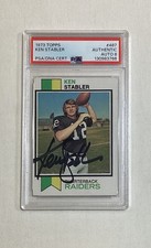 KEN STABLER RC 1973 TOPPS #487 SIGNED AUTOGRAPH ROOKIE CARD PSA AUTO 8
