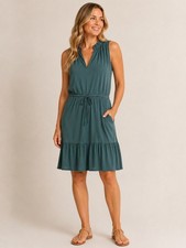 GAP Teal Sleeveless Ruffle Neck Mini Dress Size M 