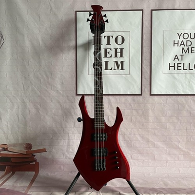 #ad #ad Unbranded Red Special Shape Solid Electric Bass Guitar 4 Strings Black Parts US $299.00