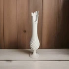 Vintage White Swung Vase Milkglass Hobnail 15" Tall & Beautiful