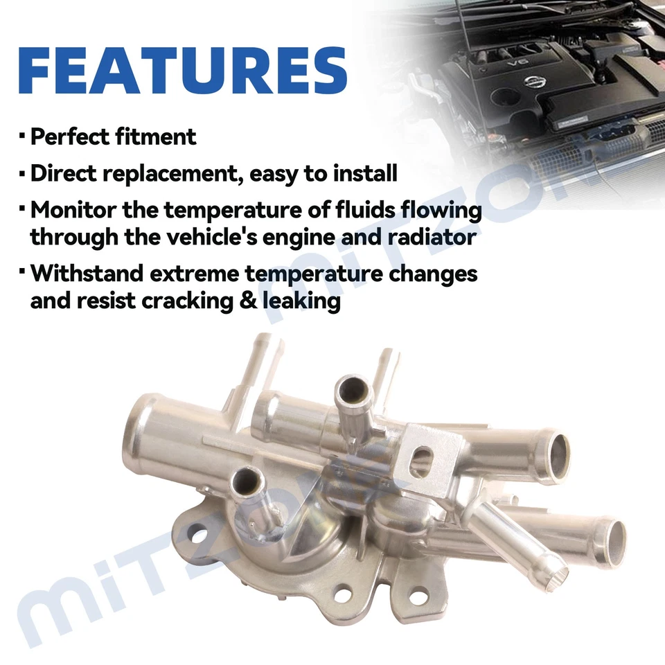 Carcasa Termostato Mitzone para Nissan Rogue 14-17 S SL SV 14-15 Select S 2.5L Foto 3 de 4