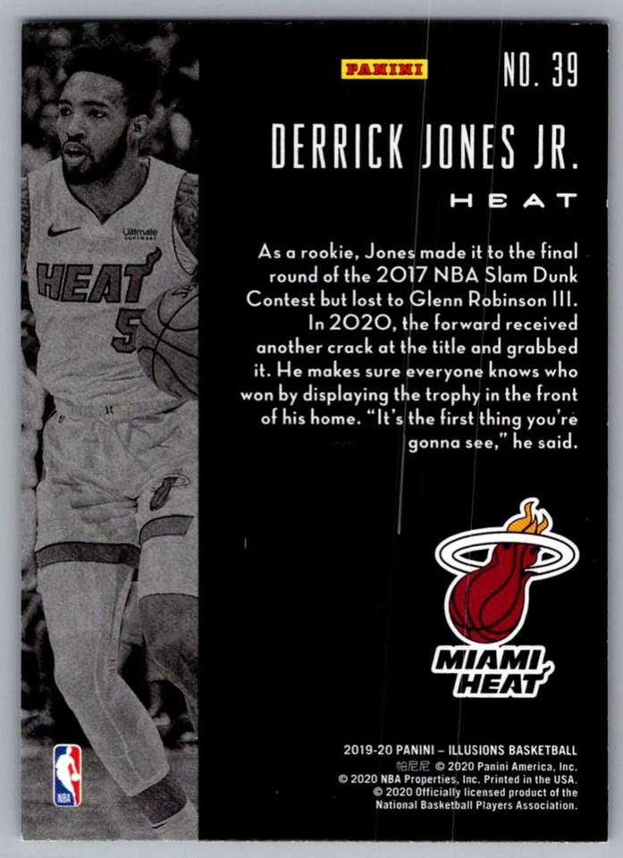 2019-20 Panini Illusions Derrick Jones Jr. Miami Heat #39 - Image 2 of 2