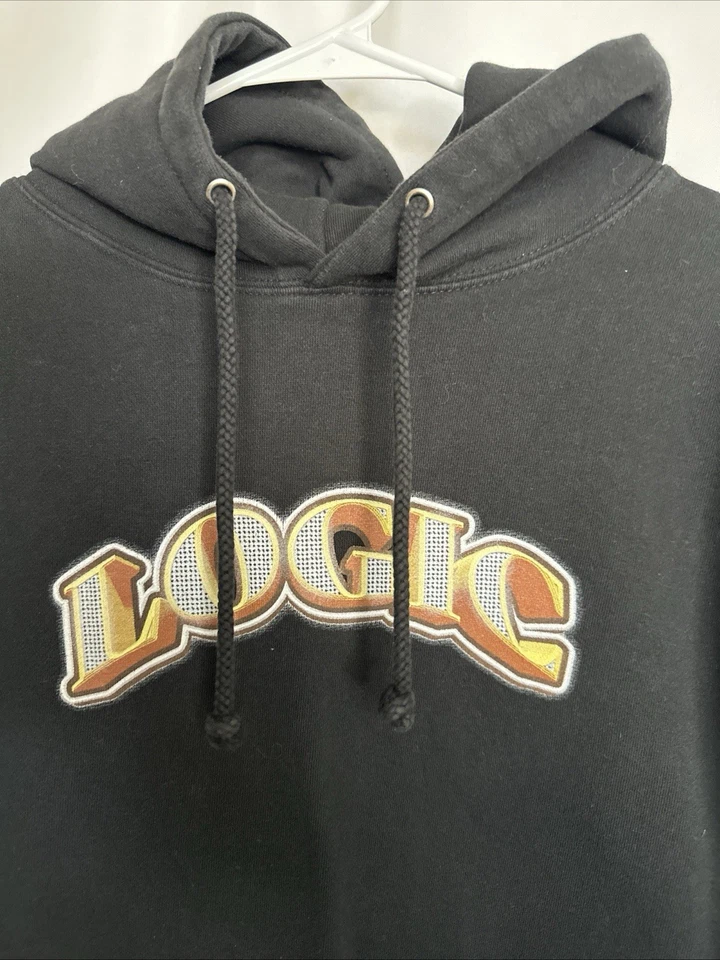 Sudadera con Capucha Pullover Logic Rap Para Hombres Paz, Amor y Positividad Negra 2XL Foto 4 de 4