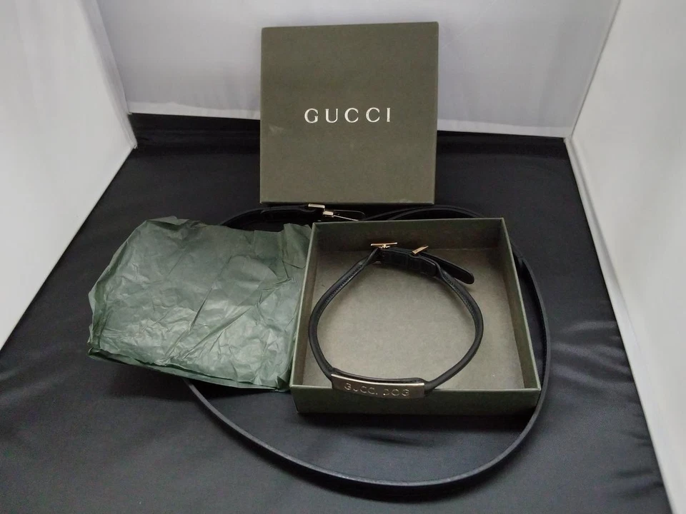 Gucci Dog Leash Leather Luxury Pet Accessory Used Item Good Condition From Japan - Image 2 of 4