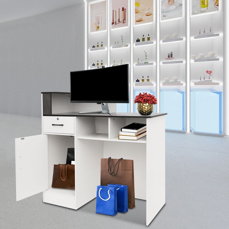 Front Desk Reception Counter for Checkout, Reception Counter W/a ...