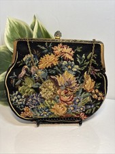 Vintage 1940  s Handbag/Purse: Petit Point /Needlepoint Floral , Made In Hungary
