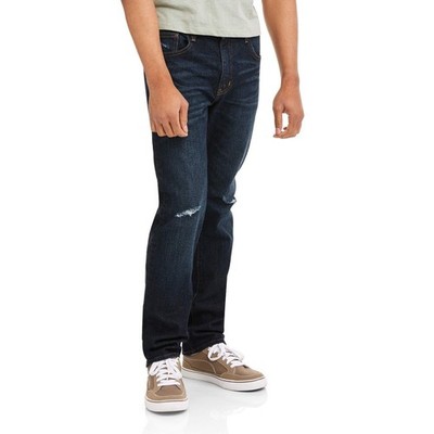 New Faded Glory Men's Skinny Fit Dark Wash Demin Blue Jeans, Size 28 X 30