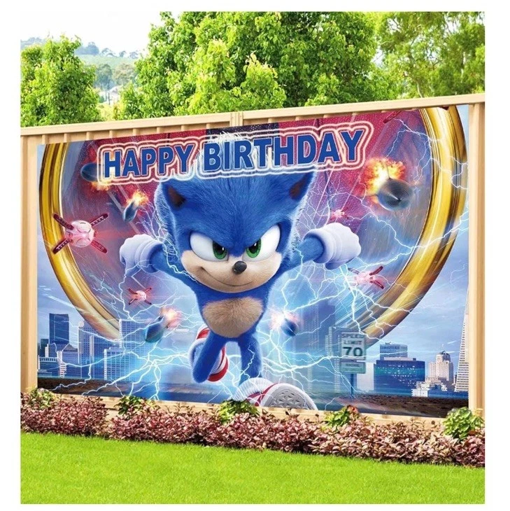 Sonic Hedgehog Birthday Party Banner (5x7) (DLT5) - Image 3 of 4