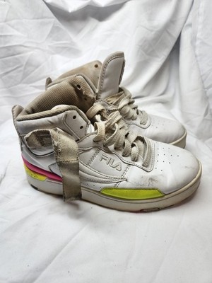 Fila F-13 high-top sneakers in a white colorway Kids Size 6.5