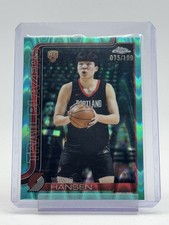 YANG HANSEN 2025-26 TOPPS CHROME AQUA RAYWAVE ROOKIE /199 #266 TRAIL Q3205